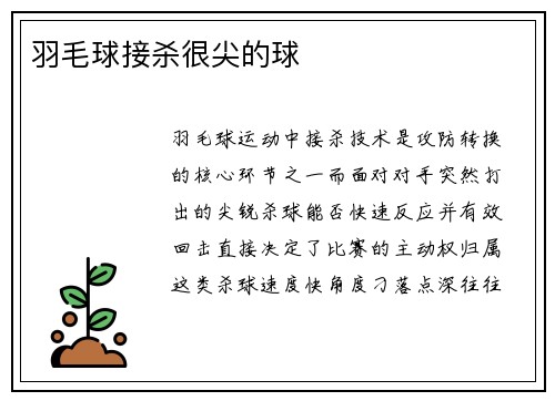 羽毛球接杀很尖的球